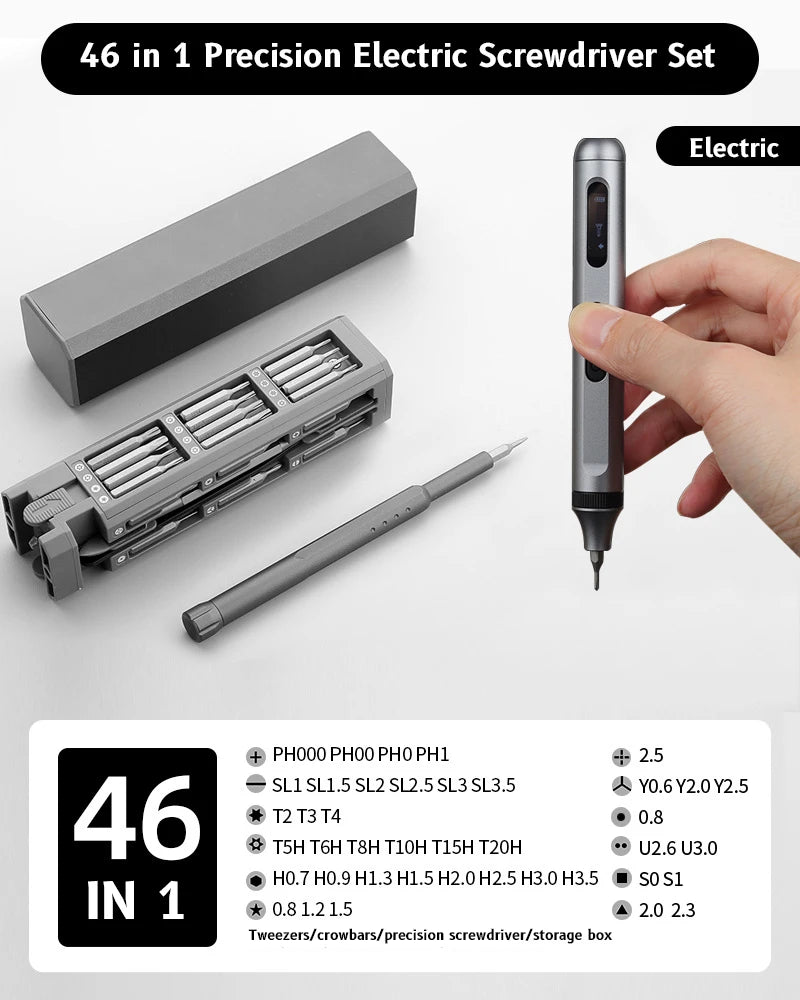 Ultimate 46-in-1 Precision Screwdriver Set for Electronics Repair - Magnetic Torx, Hex, Phillips & More
