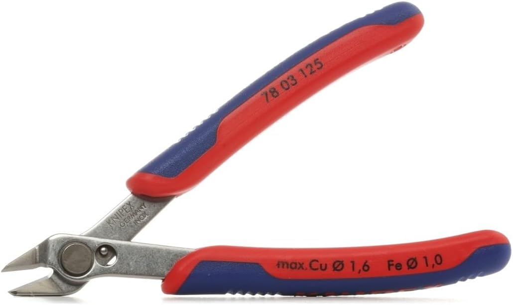 Knipex 78 06 125 SB Electronic Super Knips VDE Insulated with Multi-Component Grips, 125 mm Length