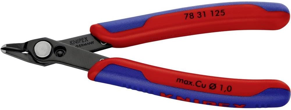 Knipex 78 06 125 SB Electronic Super Knips VDE Insulated with Multi-Component Grips, 125 mm Length