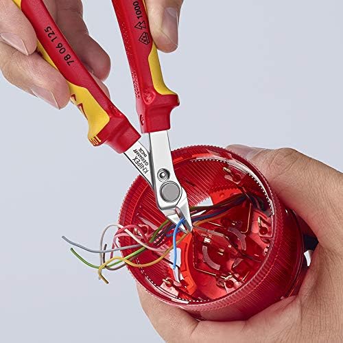 Knipex 78 06 125 SB Electronic Super Knips VDE Insulated with Multi-Component Grips, 125 mm Length