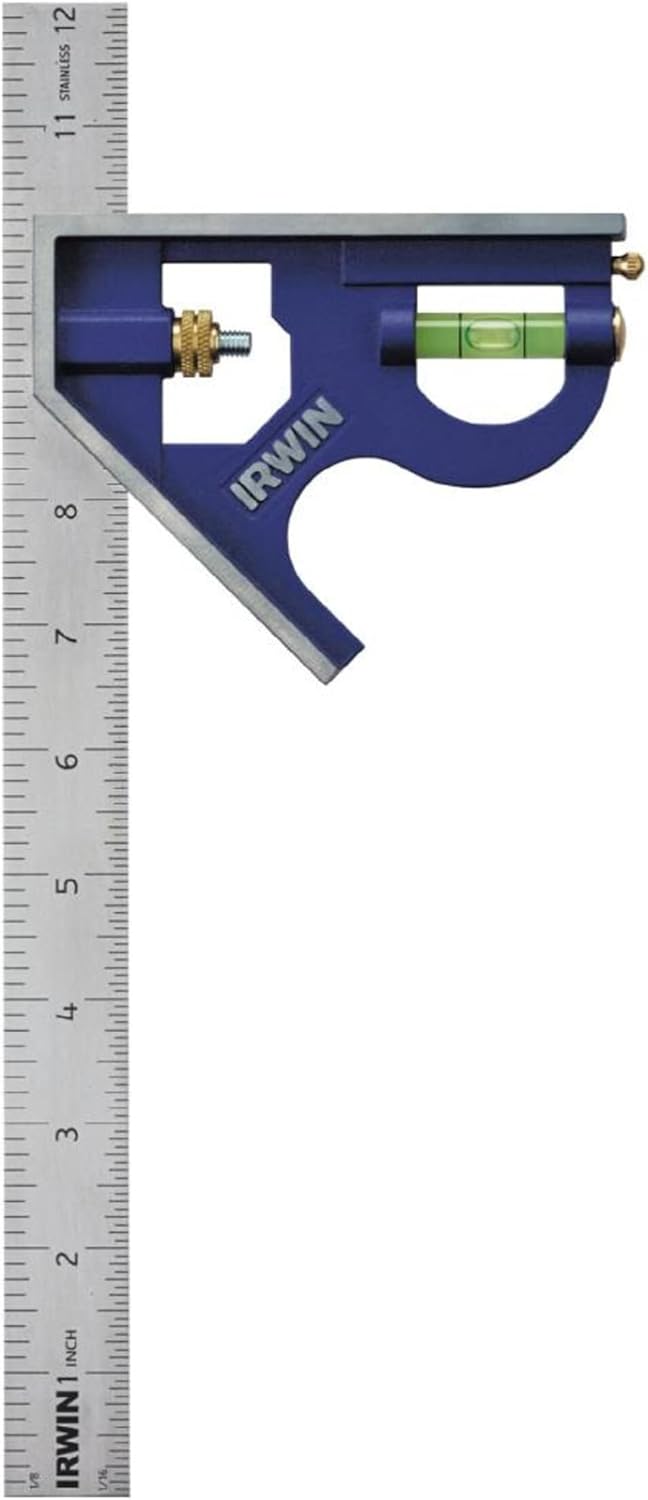 IRWIN Combination Square, Metal-Body, 12", 1794469