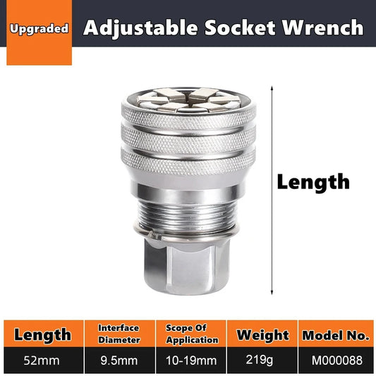Universal Electric Wrench Sleeve Converter Fits for Standard 3/8-3/4'' 10 to 19Mm Super Socket Multifunctional Drive Wrench Tool