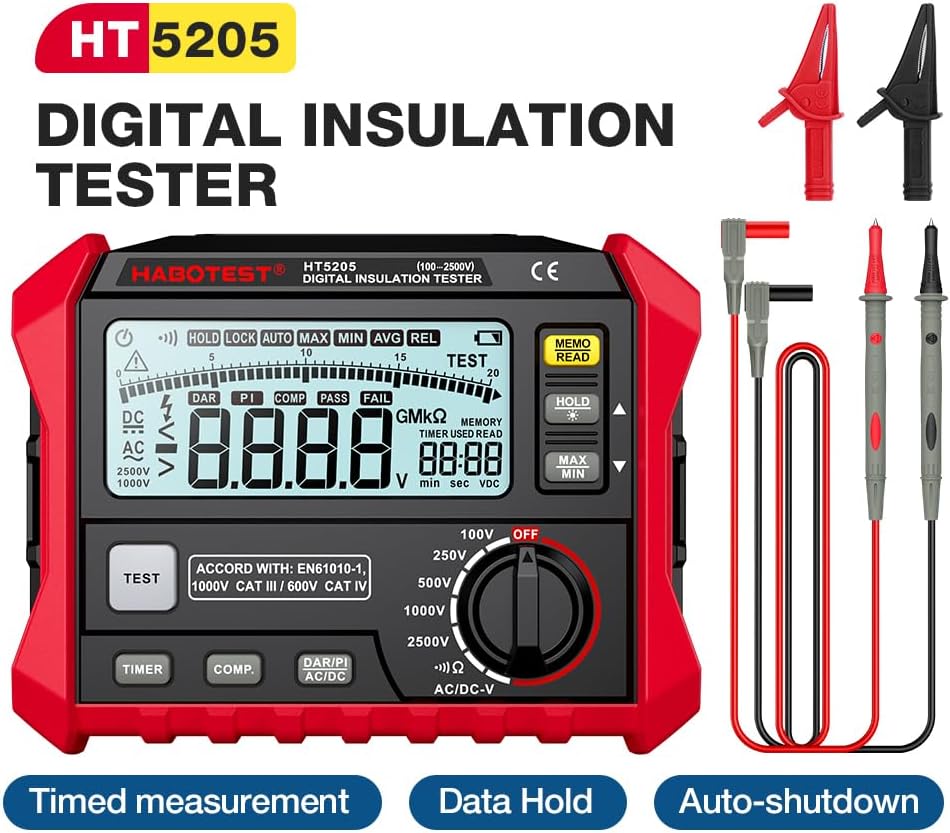Insulation Resistance Tester Electrical Megger Insulation Resistance Tester Digital High-Precision Resistance Meter