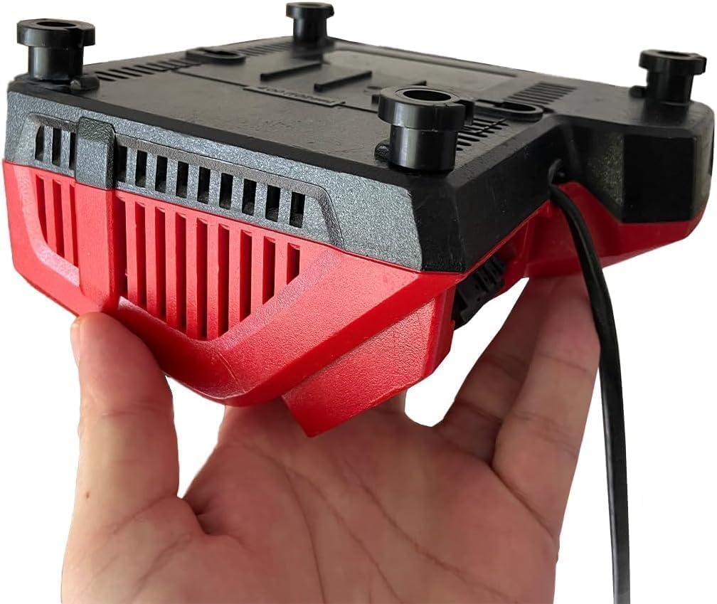 Universal Charger Mount - Power Tool Charger Holder - Universal Charger Wall Mount - Battery Charger Mount - Compatible with DeWalt, Milwaukee, Makita, & More - Injection Molded ABS Plastic