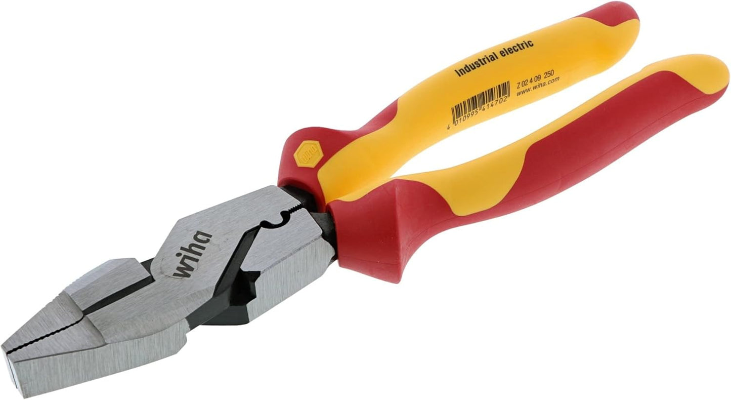 Wiha 32948 Insulated Industrial NE Style Lineman’s Pliers with Crimpers 9.5"