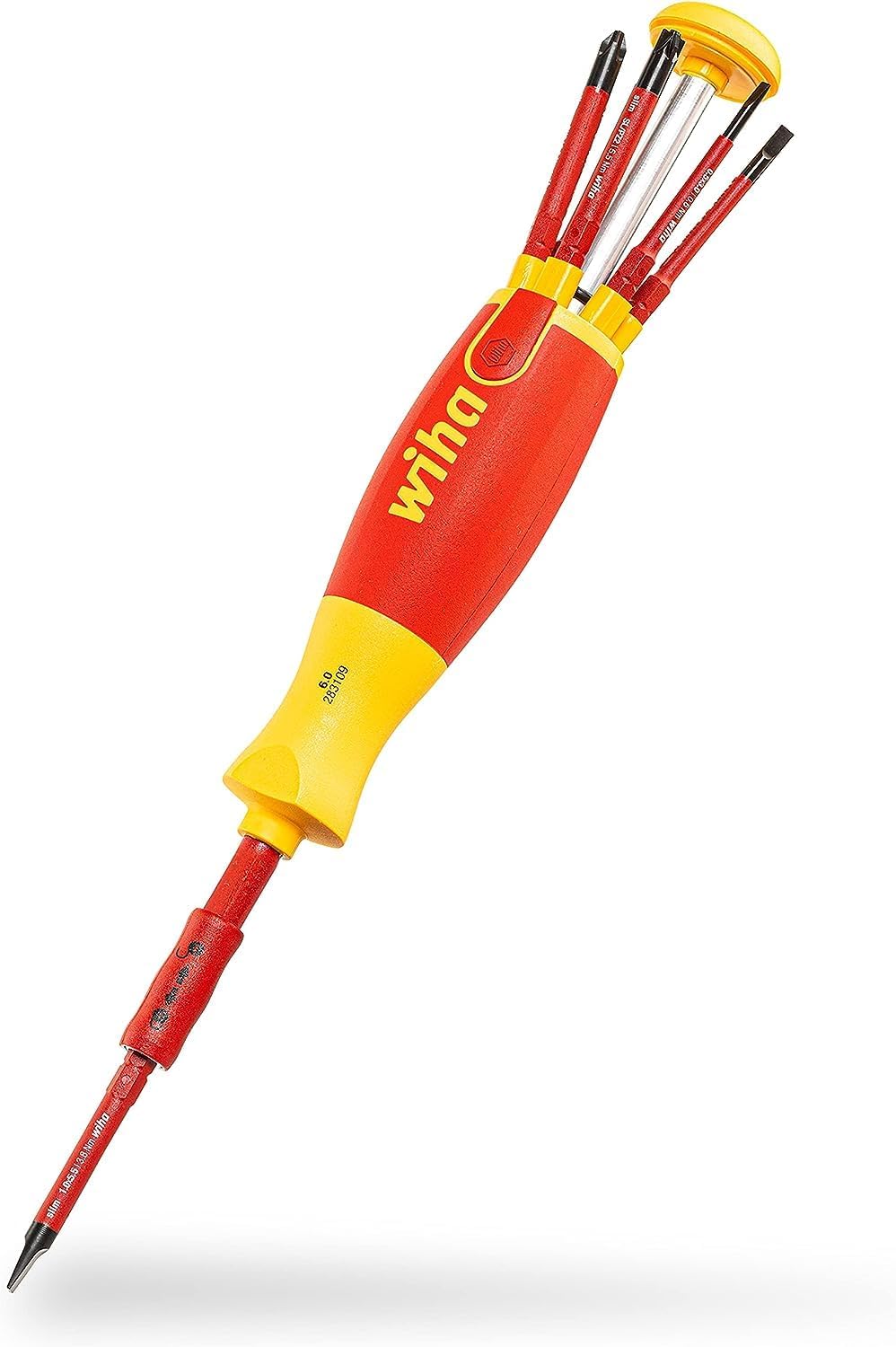 Wiha 38613 LiftUp Bit Holding Screwdriver with Bit Magazine (7-Pieces)