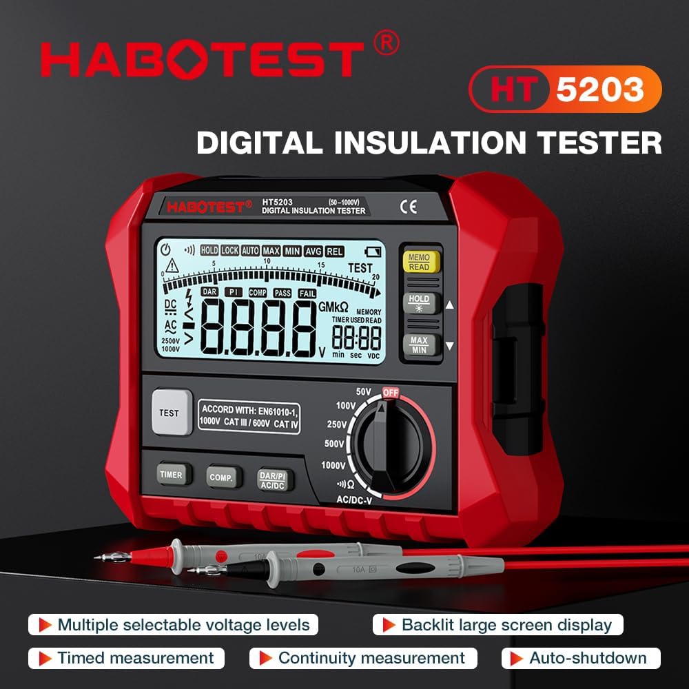 Insulation Resistance Tester Electrical Megger Insulation Resistance Tester Digital High-Precision Resistance Meter