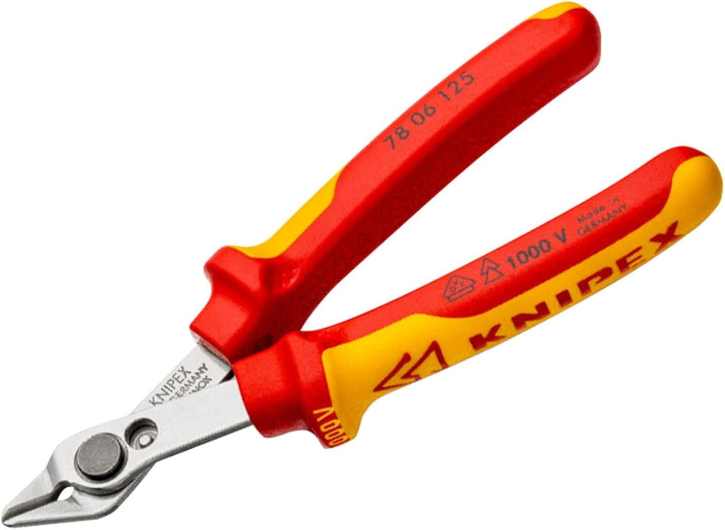 Knipex 78 06 125 SB Electronic Super Knips VDE Insulated with Multi-Component Grips, 125 mm Length