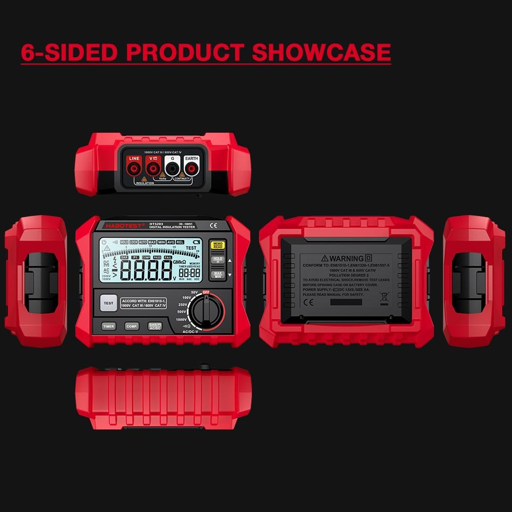 Insulation Resistance Tester Electrical Megger Insulation Resistance Tester Digital High-Precision Resistance Meter