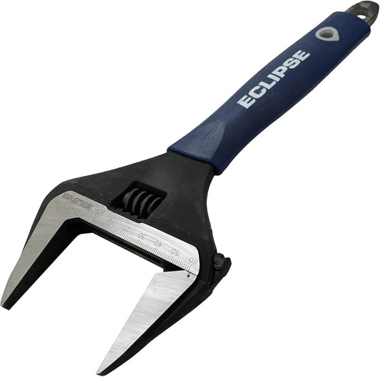 Eclipse Professional Tools ADJW12WJ 12" Adjustable Wrench with Extra Wide Jaw, Grey
