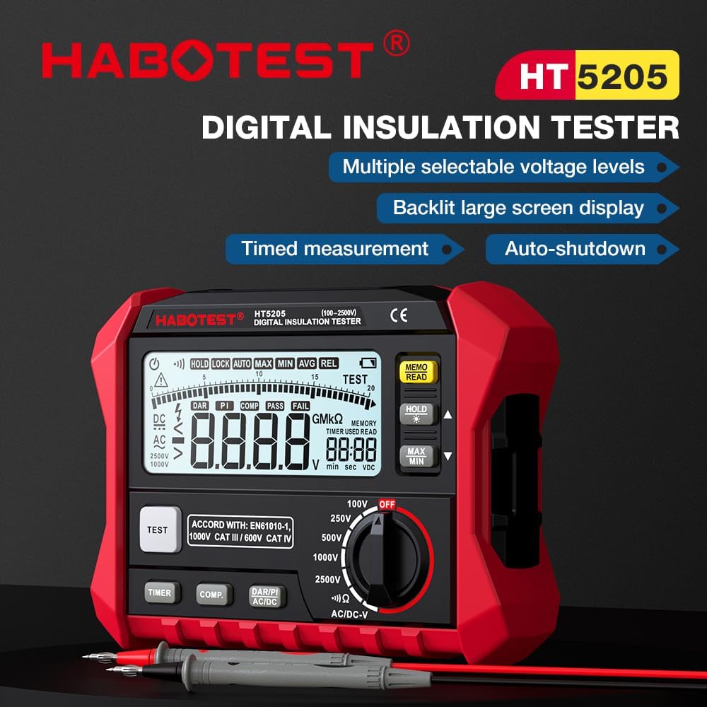 Insulation Resistance Tester Electrical Megger Insulation Resistance Tester Digital High-Precision Resistance Meter
