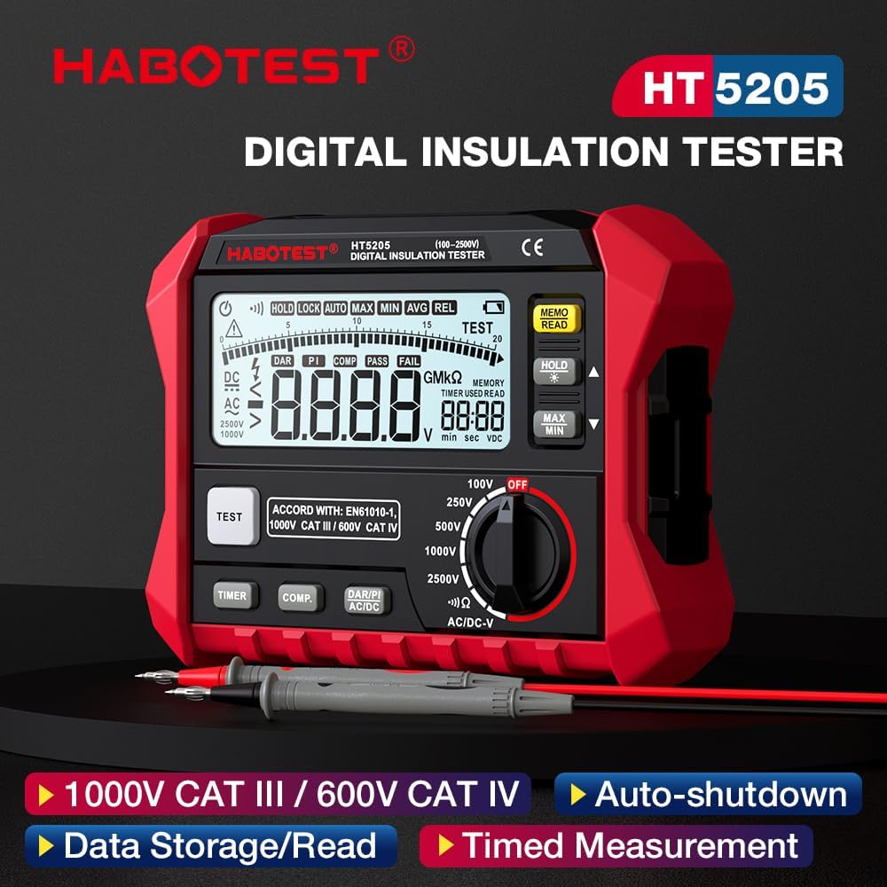 Insulation Resistance Tester Electrical Megger Insulation Resistance Tester Digital High-Precision Resistance Meter