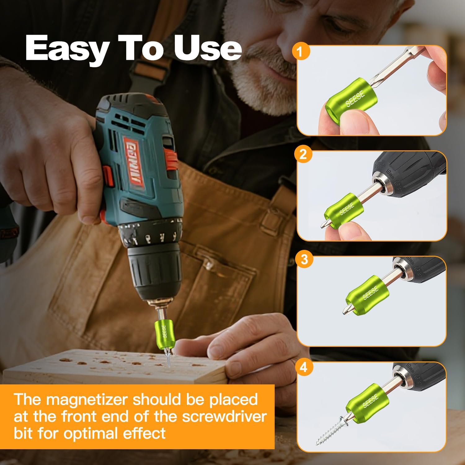 Elevate Your DIY Projects with the Strong Magnetic Screw Ring - 1/4 Inch Universal Magnetic Screw Holder (2 Pcs)