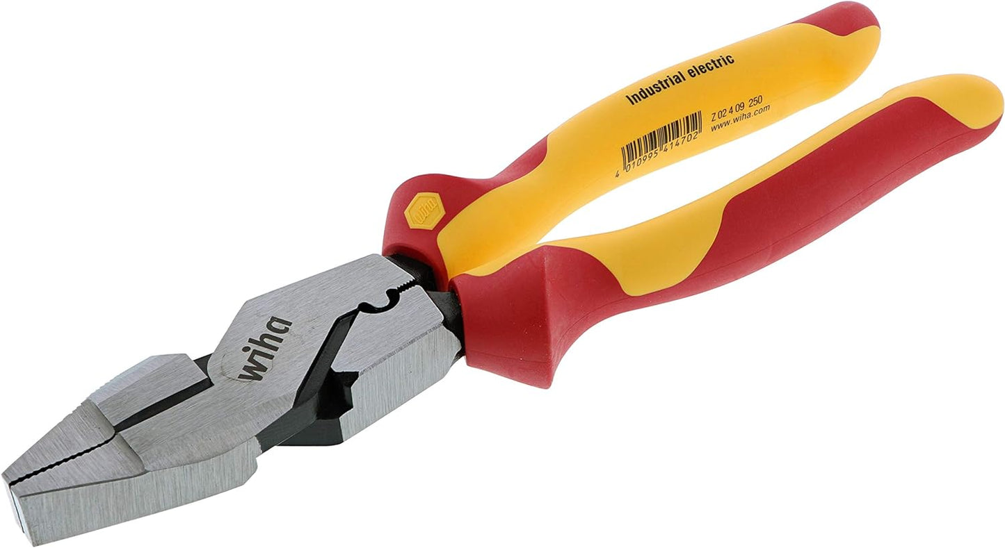 Wiha 32948 Insulated Industrial NE Style Lineman’s Pliers with Crimpers 9.5"