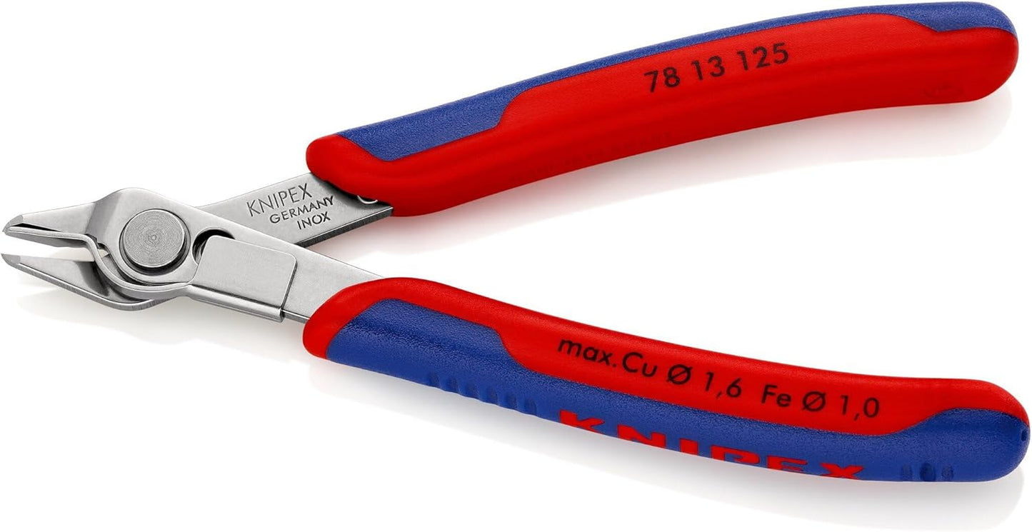 Knipex 78 06 125 SB Electronic Super Knips VDE Insulated with Multi-Component Grips, 125 mm Length
