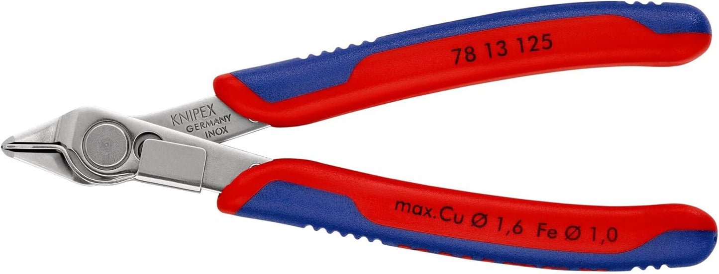 Knipex 78 06 125 SB Electronic Super Knips VDE Insulated with Multi-Component Grips, 125 mm Length