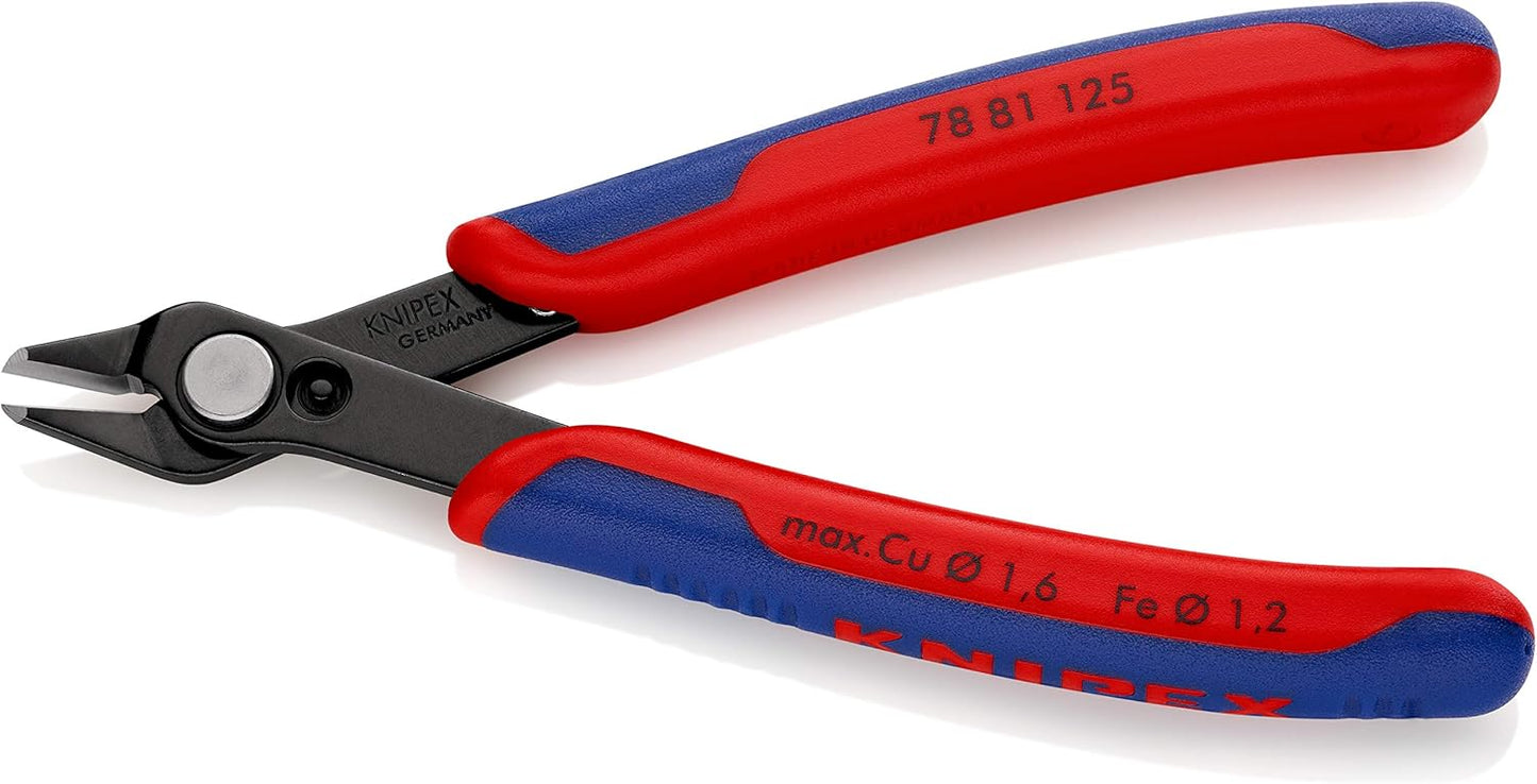 Knipex 78 06 125 SB Electronic Super Knips VDE Insulated with Multi-Component Grips, 125 mm Length