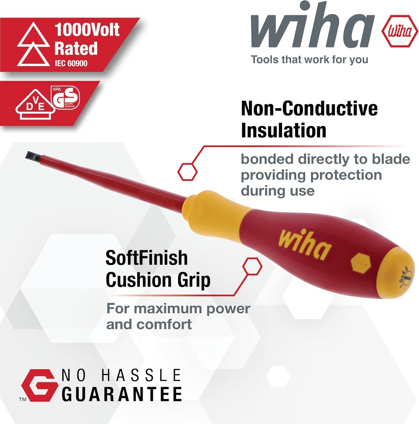 Wiha 32094 Slotted and Phillips Insulated Screwdriver Set, 1000 Volt, 13 Piece