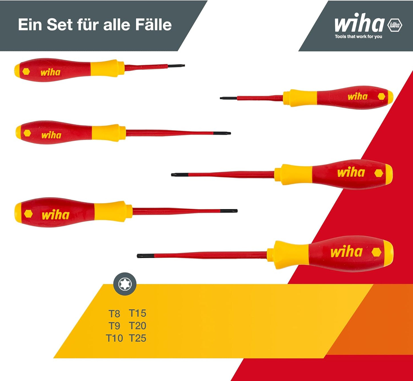 Wiha 38362 Electric SlimFix SoftFinish Screwdriver Set (6-Pieces)