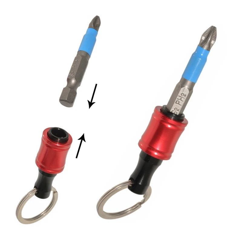 Versatile 1/4 Inch Hex Shank Screwdriver Bits Holder Extension Bar - 5 to 10 Piece Keychain Adapter for Effortless Drill Changes