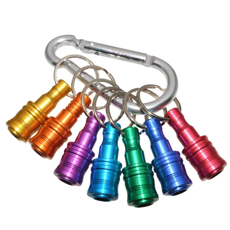 Versatile 1/4 Inch Hex Shank Screwdriver Bits Holder Extension Bar - 5 to 10 Piece Keychain Adapter for Effortless Drill Changes