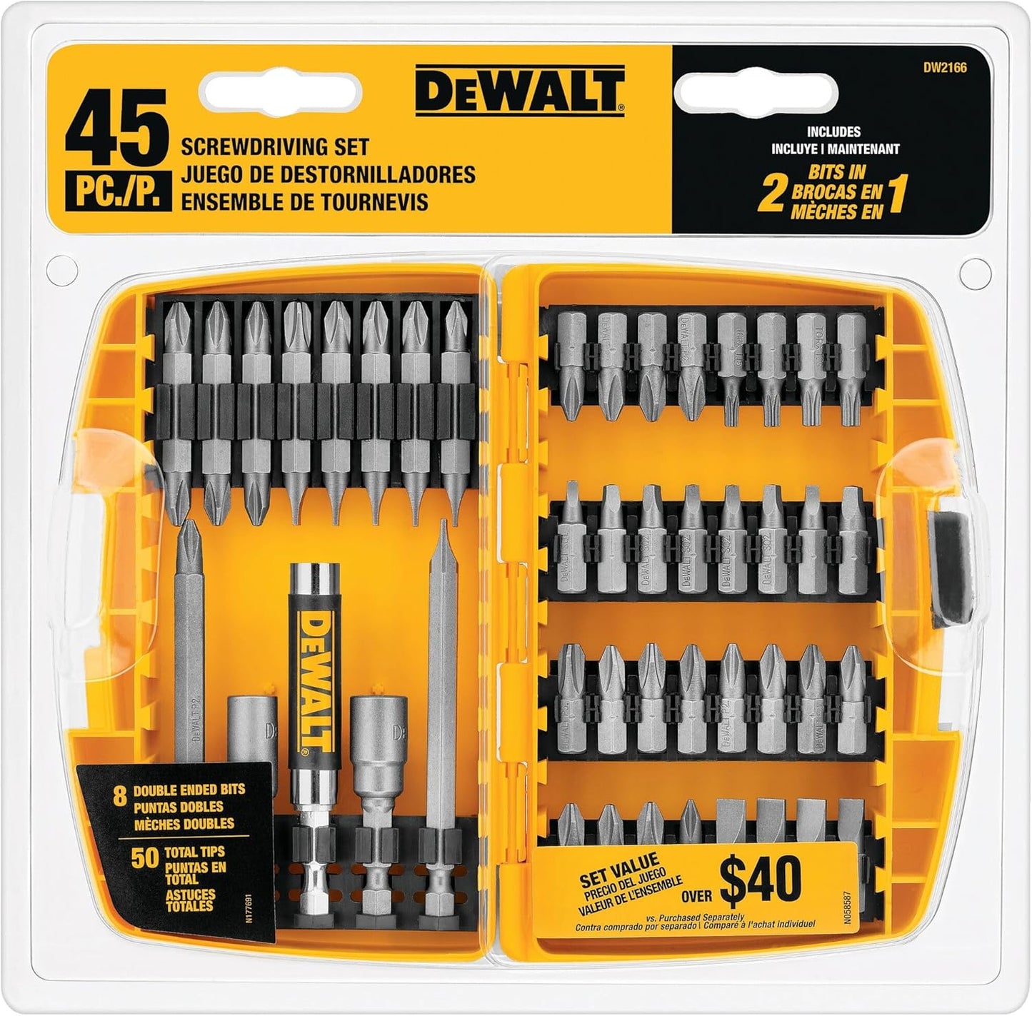 DEWALT DWA2T40IR IMPACT READY FlexTorq Screw Driving Set, 40-Piece