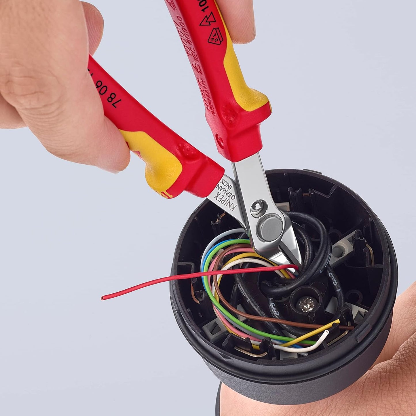 Knipex 78 06 125 SB Electronic Super Knips VDE Insulated with Multi-Component Grips, 125 mm Length