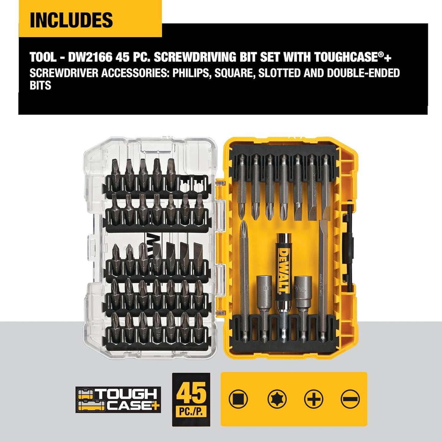 DEWALT DWA2T40IR IMPACT READY FlexTorq Screw Driving Set, 40-Piece