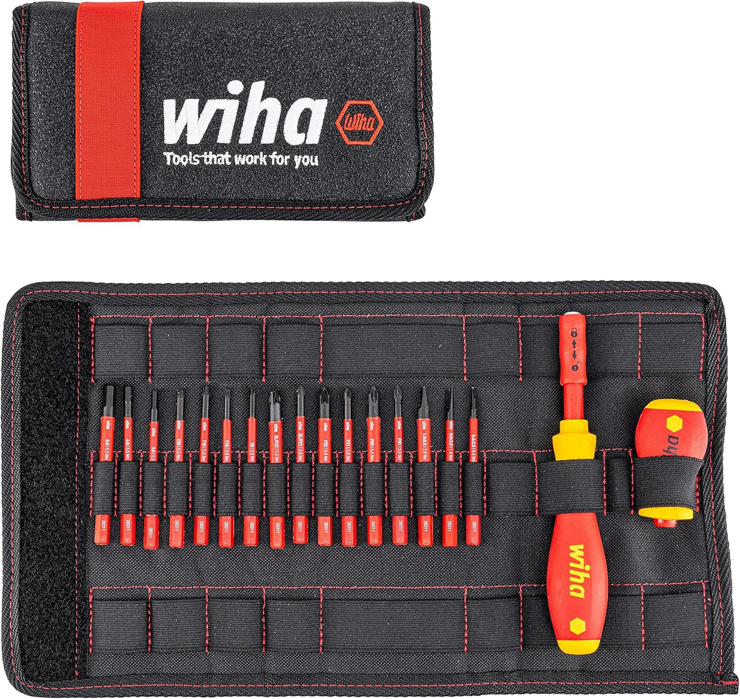 Wiha slimVario 1000V Screwdriver and Bit 18-Piece Set, Assorted