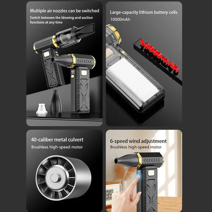 Unleash Power with the M18 Brushless Turbo Blower: 400000RPM Portable Dust Cleaner for All Your Renovation Needs