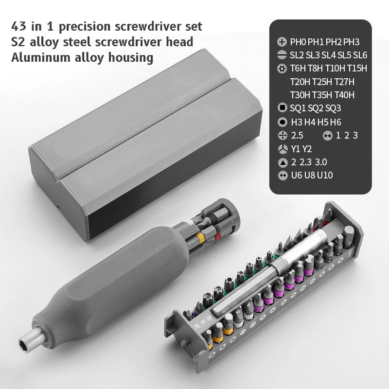 Ultimate 46-in-1 Precision Screwdriver Set for Electronics Repair - Magnetic Torx, Hex, Phillips & More