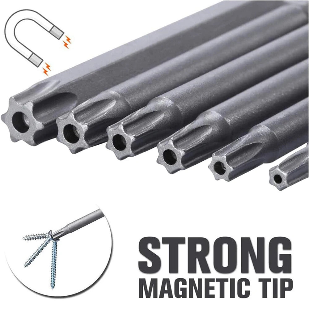 11 PCS Torx Security Bit Set S2 Steel Magnetic Security Screwdriver Set 50/100Mm Star Screwdriver Set for Shark Vacuum T6-T40