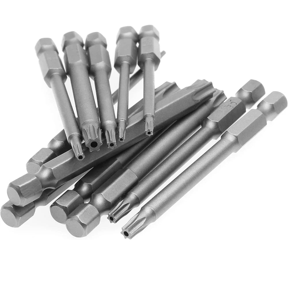 11 PCS Torx Security Bit Set S2 Steel Magnetic Security Screwdriver Set 50/100Mm Star Screwdriver Set for Shark Vacuum T6-T40