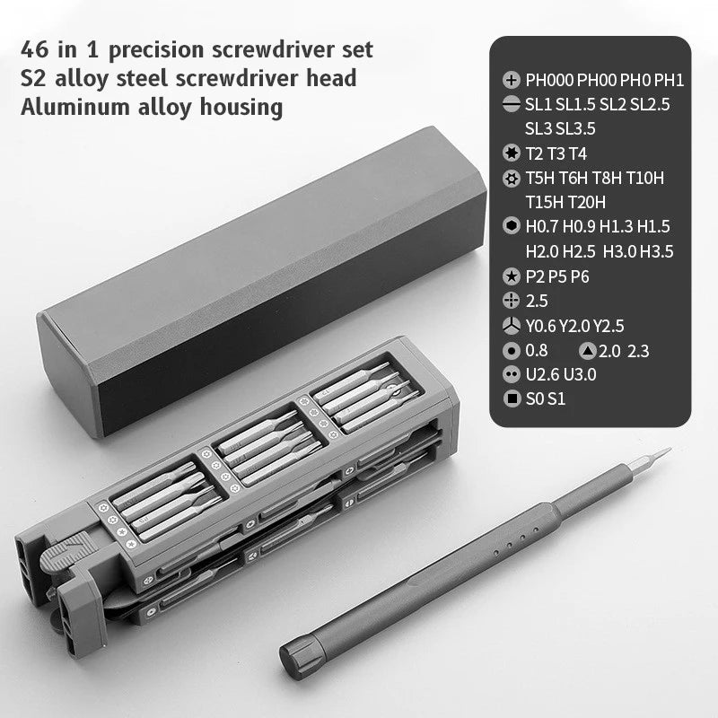 Ultimate 46-in-1 Precision Screwdriver Set for Electronics Repair - Magnetic Torx, Hex, Phillips & More