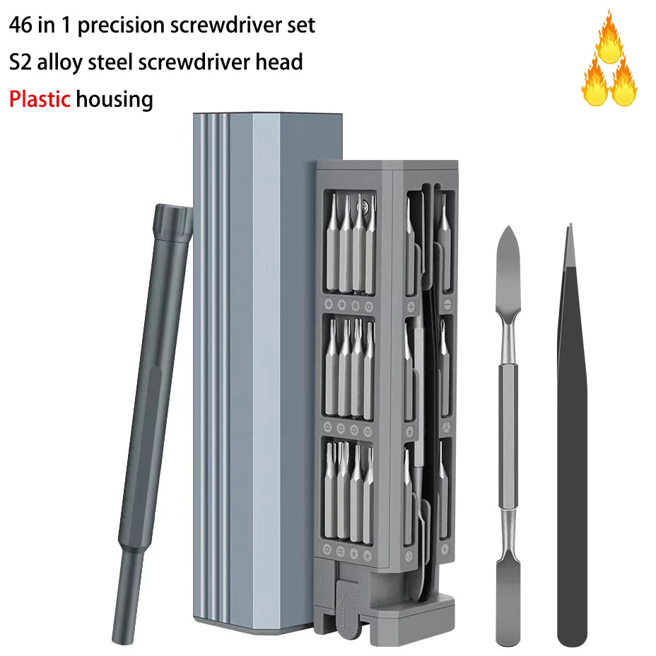 Ultimate 46-in-1 Precision Screwdriver Set for Electronics Repair - Magnetic Torx, Hex, Phillips & More