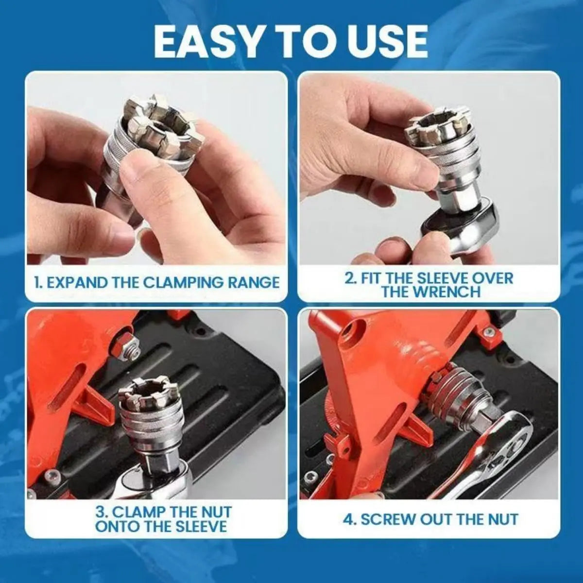 Universal Electric Wrench Sleeve Converter Fits for Standard 3/8-3/4'' 10 to 19Mm Super Socket Multifunctional Drive Wrench Tool