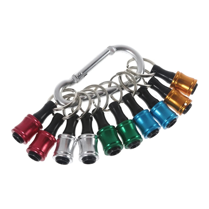 Versatile 1/4 Inch Hex Shank Screwdriver Bits Holder Extension Bar - 5 to 10 Piece Keychain Adapter for Effortless Drill Changes